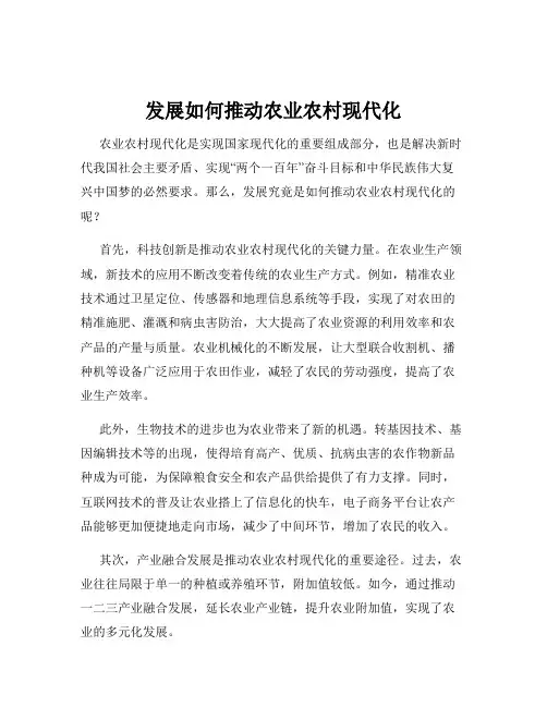 发展如何推动农业农村现代化