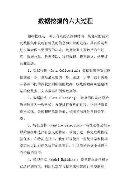 数据挖掘的六大过程