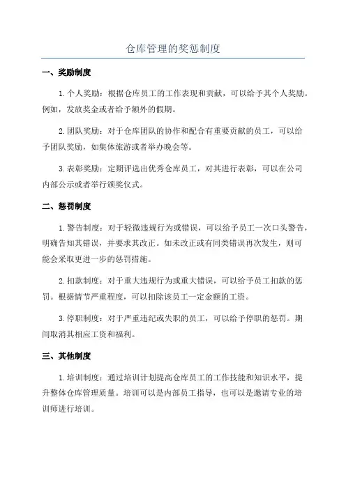 仓库管理的奖惩制度