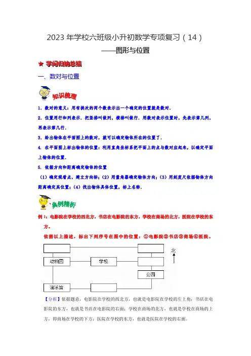 第十四讲 图形与位置-2023年六年级数学下册小升初专项复习(通用版)