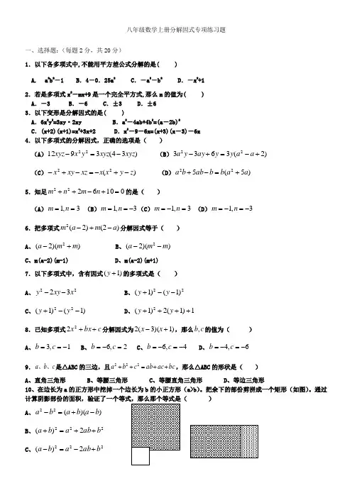 因式分解典型习题培优题(供参考)