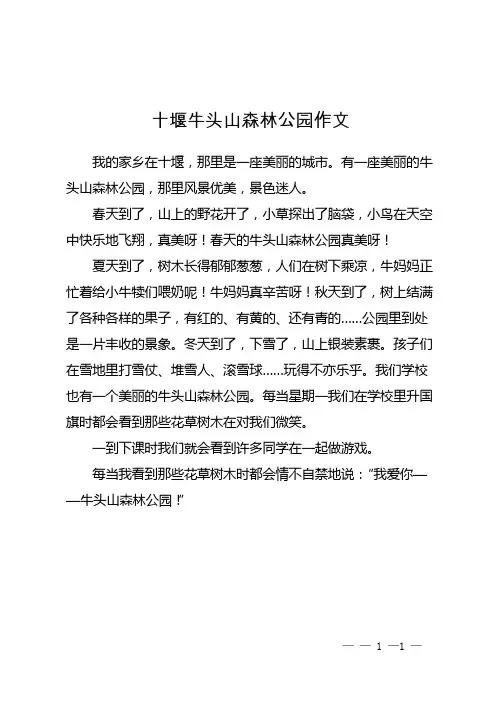 十堰牛头山森林公园作文