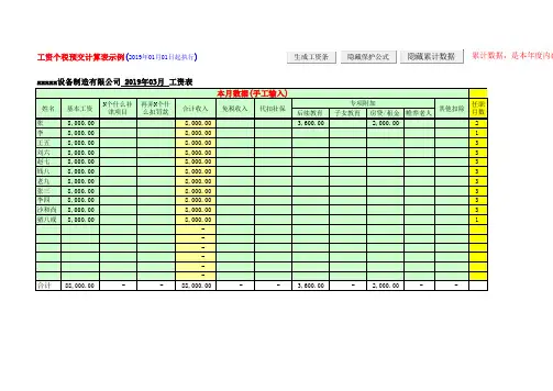 2019预扣交个税计算表(1.21)
