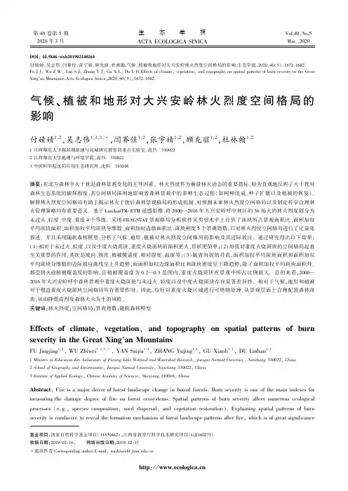 气候、植被和地形对大兴安岭林火烈度空间格局的影响