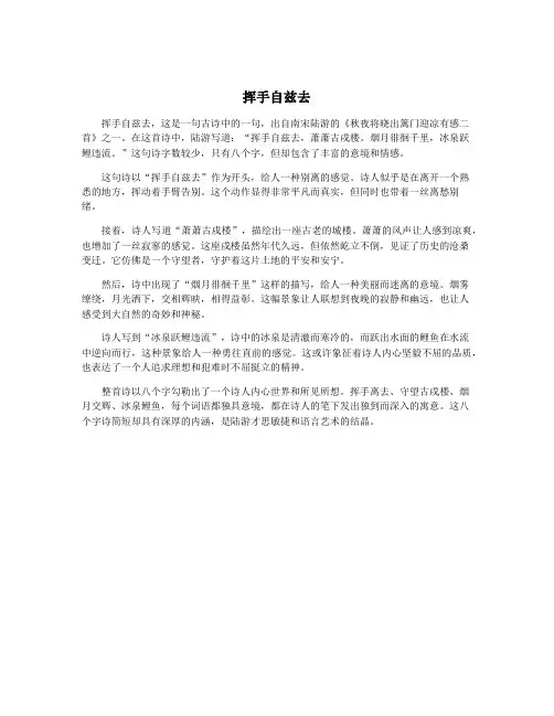 挥手自兹去