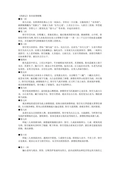《西游记》前12回故事梗概