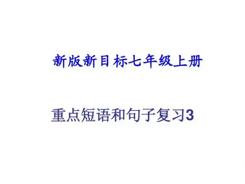 新版新目标英语七年级上期末复习课件3(重点短语和句子)