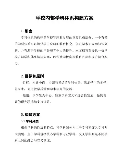 学校内部学科体系构建方案