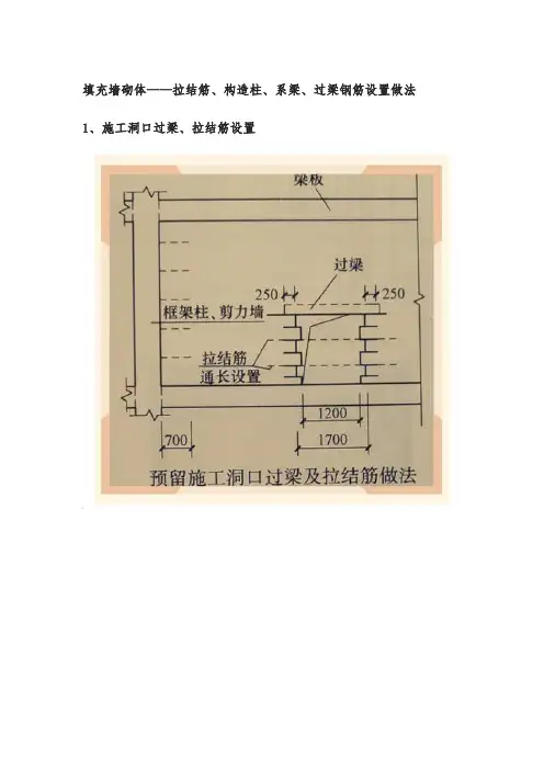 6、填充墙砌体——拉结筋、构造柱、系梁、过梁钢筋设置做法