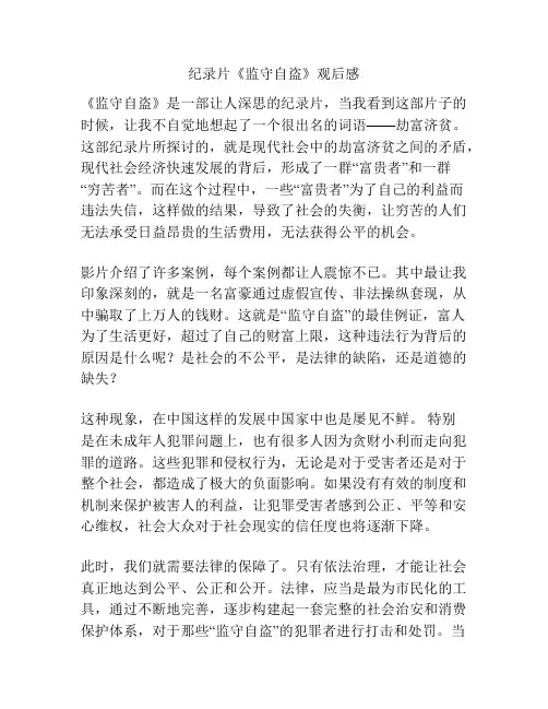 纪录片《监守自盗》观后感