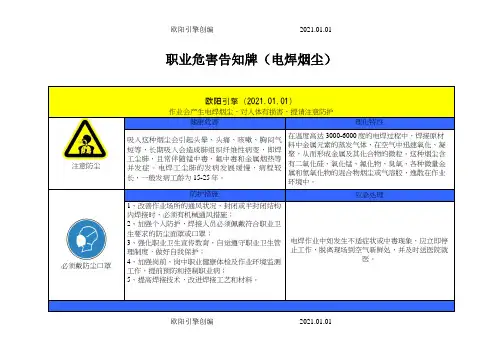 最新职业危害告知牌(标准版.)之欧阳引擎创编