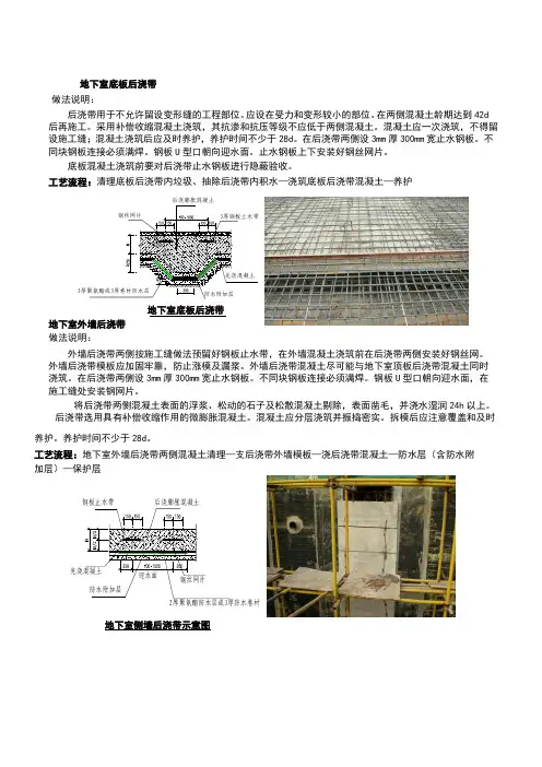 地下室后浇带防水施工做法(底板 顶板 墙面)