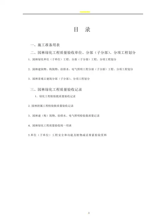园林绿化工程施工质量控制常用表格 (1)
