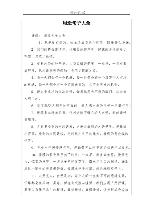 用造句子大全