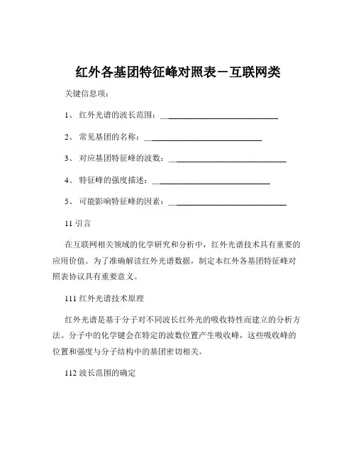 红外各基团特征峰对照表-互联网类