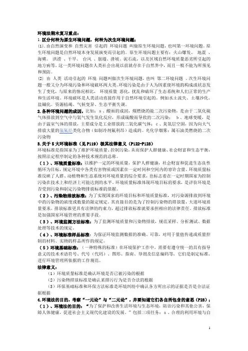 环境法期末复习重点