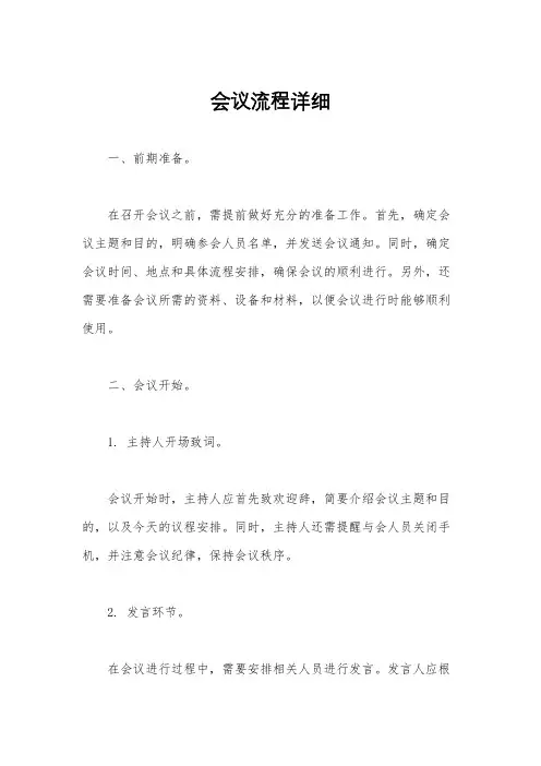 会议流程详细