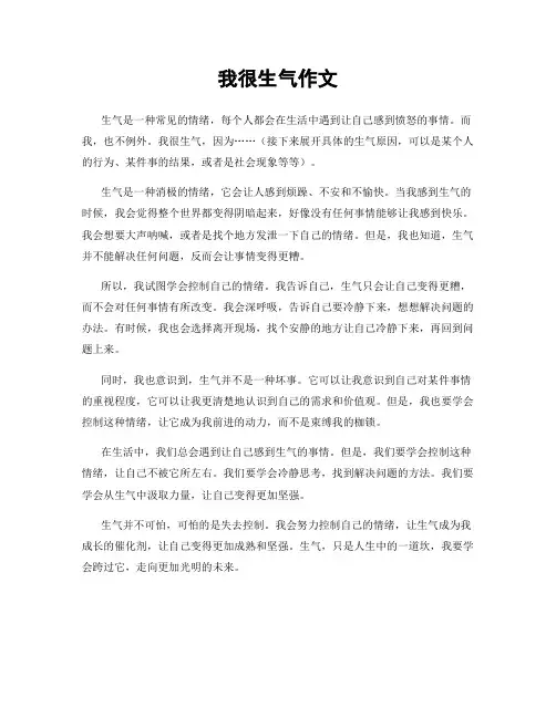 我很生气作文