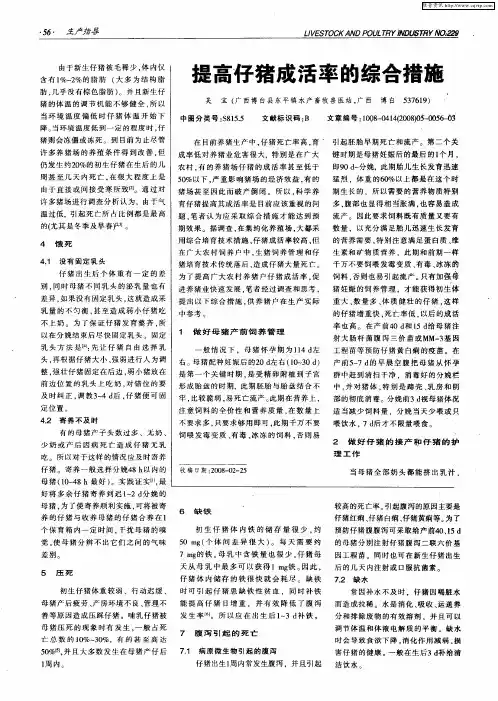 提高仔猪成活率的综合措施
