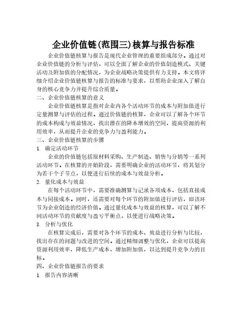 企业价值链(范围三)核算与报告标准