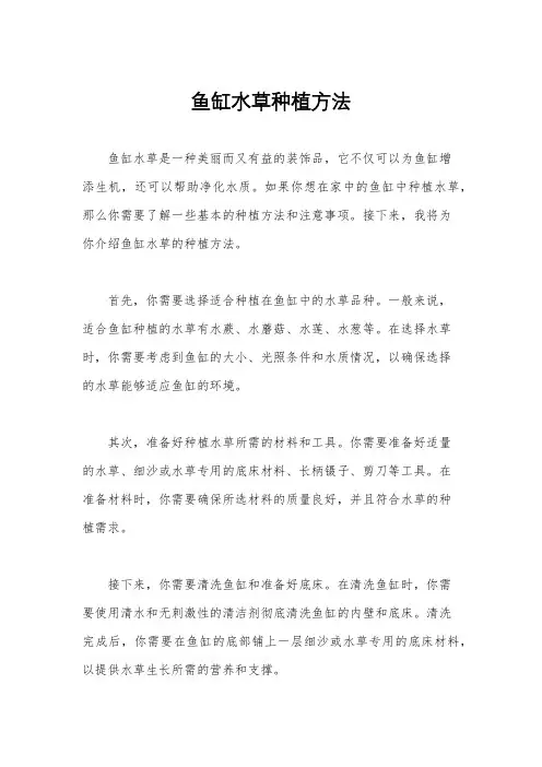 鱼缸水草种植方法