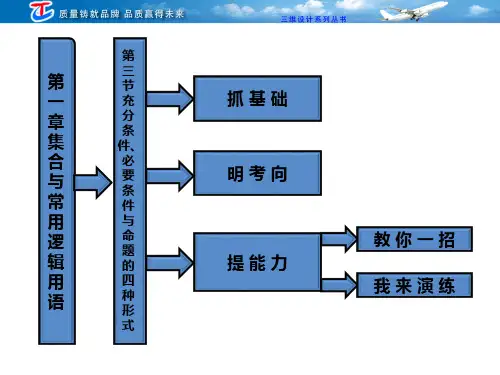第一章第三节充分条件、必要条件与命题的四种形式