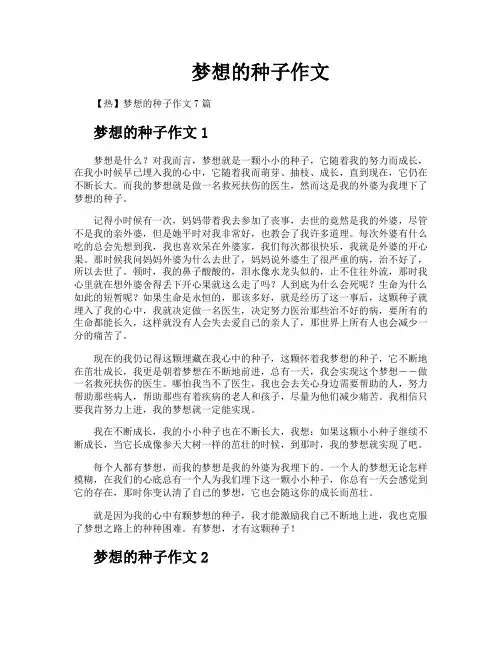 梦想的种子作文