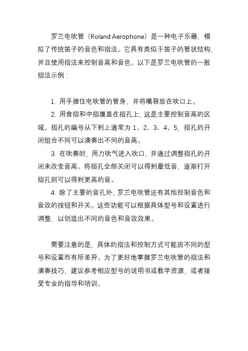 罗兰电吹管笛子指法