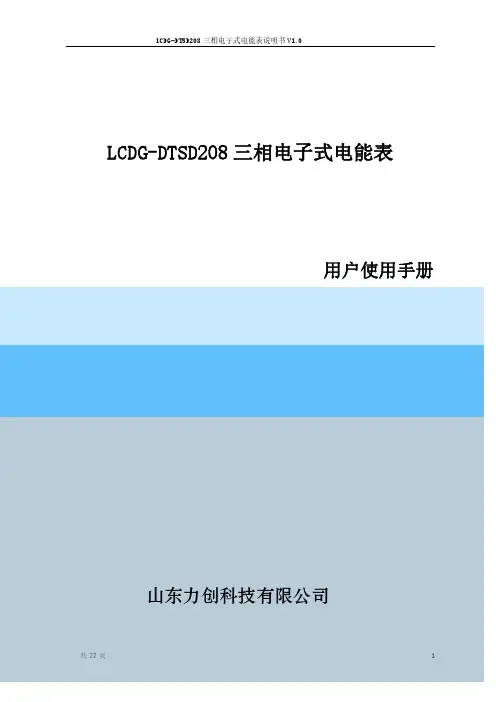 LCDG-DTSD208三相电子式电能表说明书