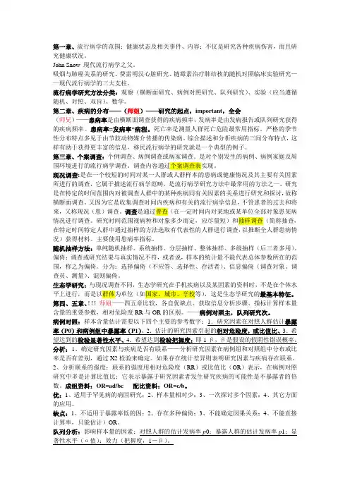 流行病学临床重点