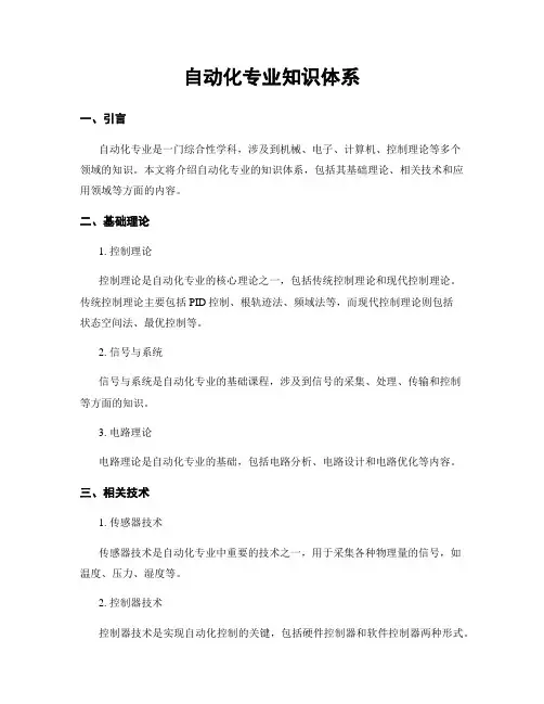 自动化专业知识体系
