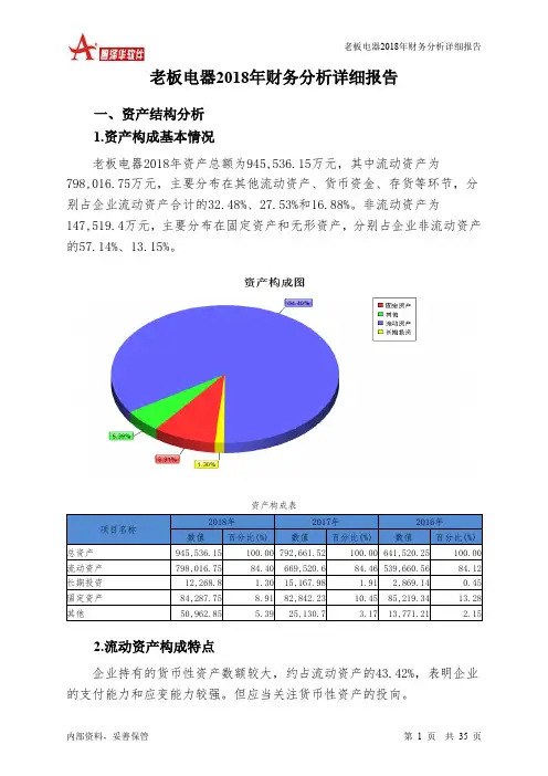 老板电器2018年财务分析详细报告-智泽华