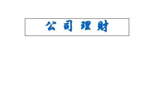 公司理财 PPT课件