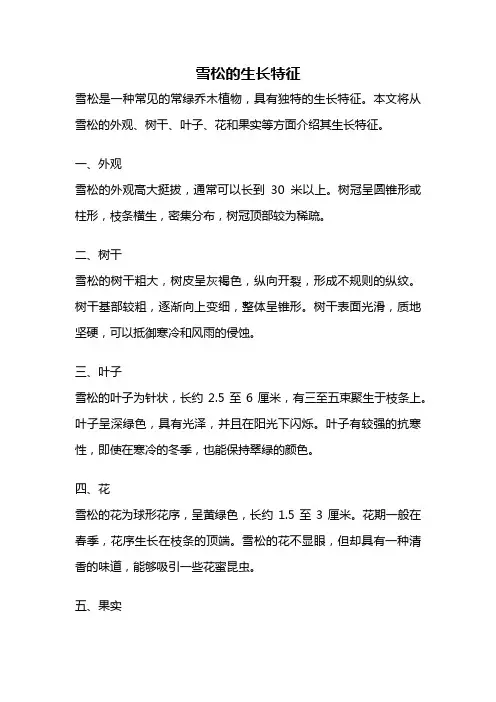 雪松的生长特征