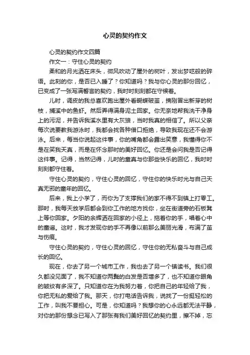 心灵的契约作文