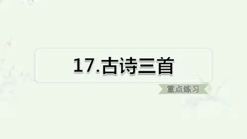 部编版六年级上册语文 第17课 古诗三首 课后习题重点练习课件