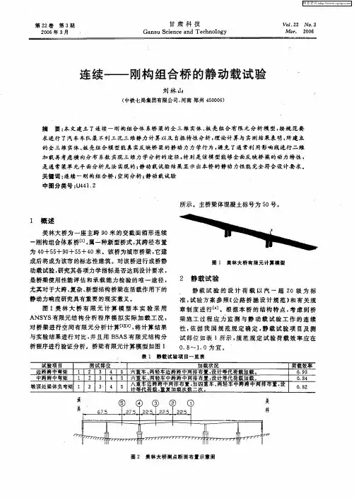 连续——刚构组合桥的静动载试验