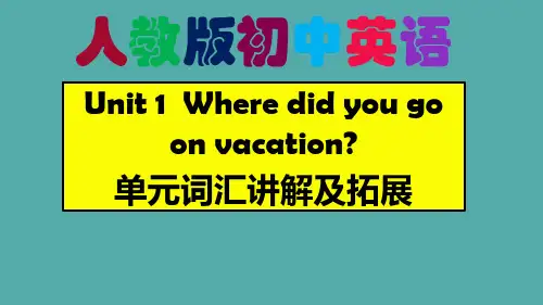 Where did you go on vacation？ 词汇讲解及拓展 课件