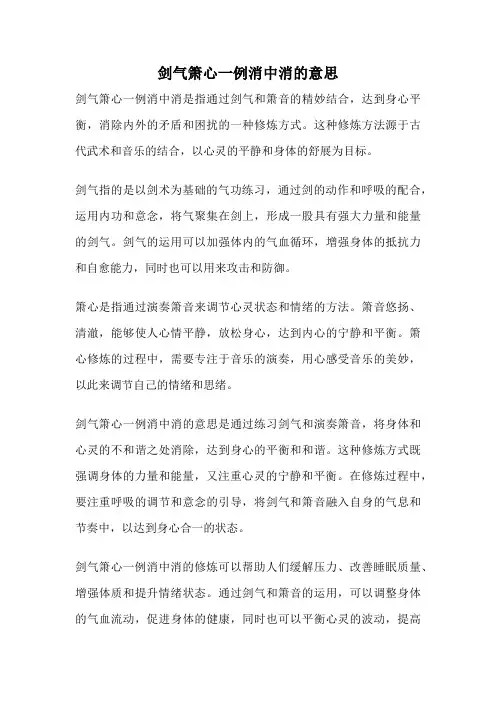 剑气箫心一例消中消的意思