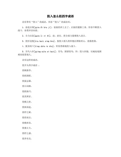 投入怎么组四字成语