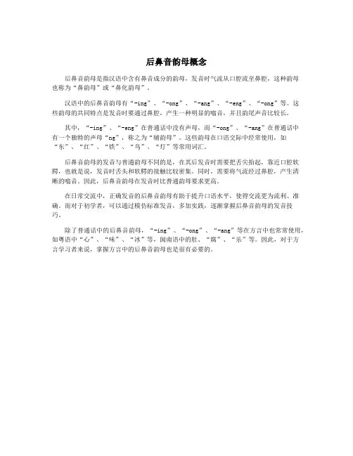 后鼻音韵母概念