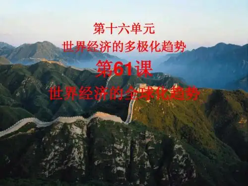 高中历史必修二第61课  世界经济的全球化趋势