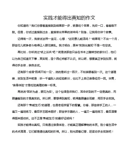 实践才能得出真知的作文