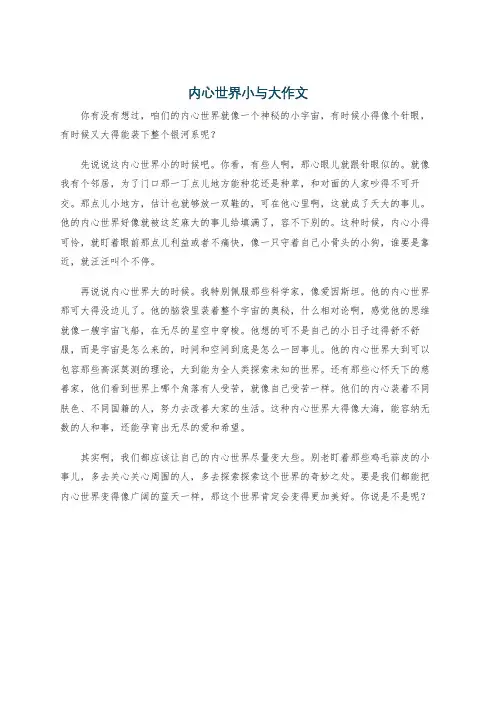 内心世界小与大作文