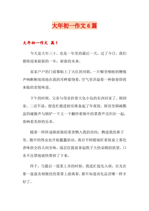 大年初一作文6篇