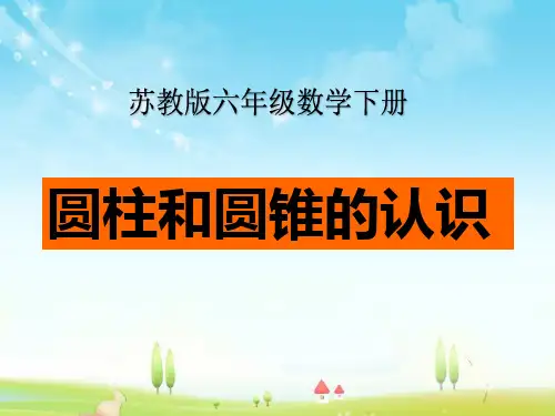 新苏教版数学小学六年级下册《圆柱和圆锥的认识》公开课优质课课件PPT