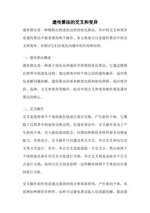 遗传算法的交叉和变异