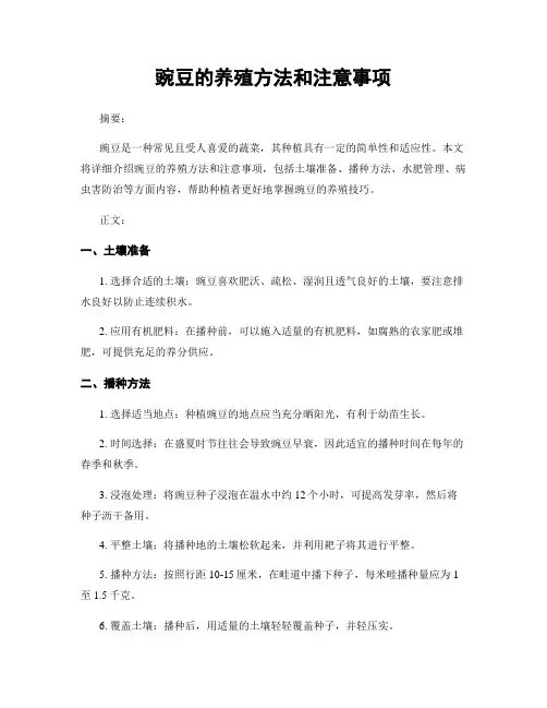 豌豆的养殖方法和注意事项