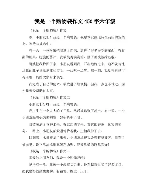 我是一个购物袋作文450字六年级