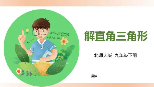 北师大版九年级下册数学《解直角三角形》直角三角形的边角关系培优说课教学复习课件